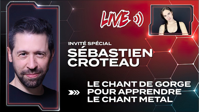 Image couverture du podcast du coach vocal Mirowshka nous montrant l'hote et le titre de l'emission et une image du visage de l'invité Sébastien Croteau